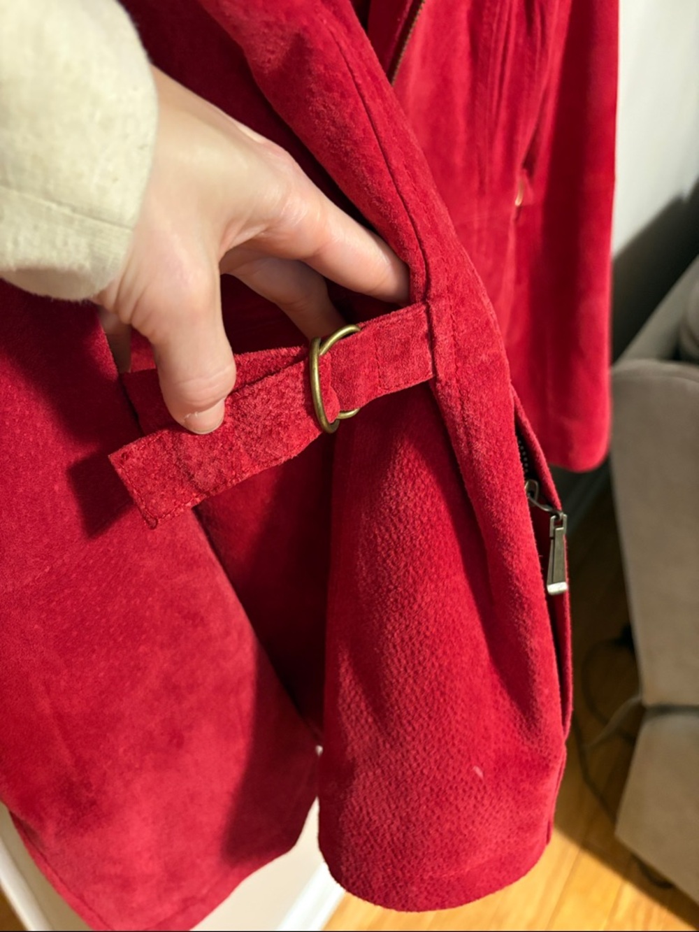 Relativity Red Suede Zip-Front Jacket - Picture 5 of 16